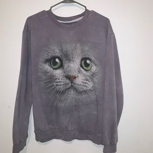 Grey cat pullover S